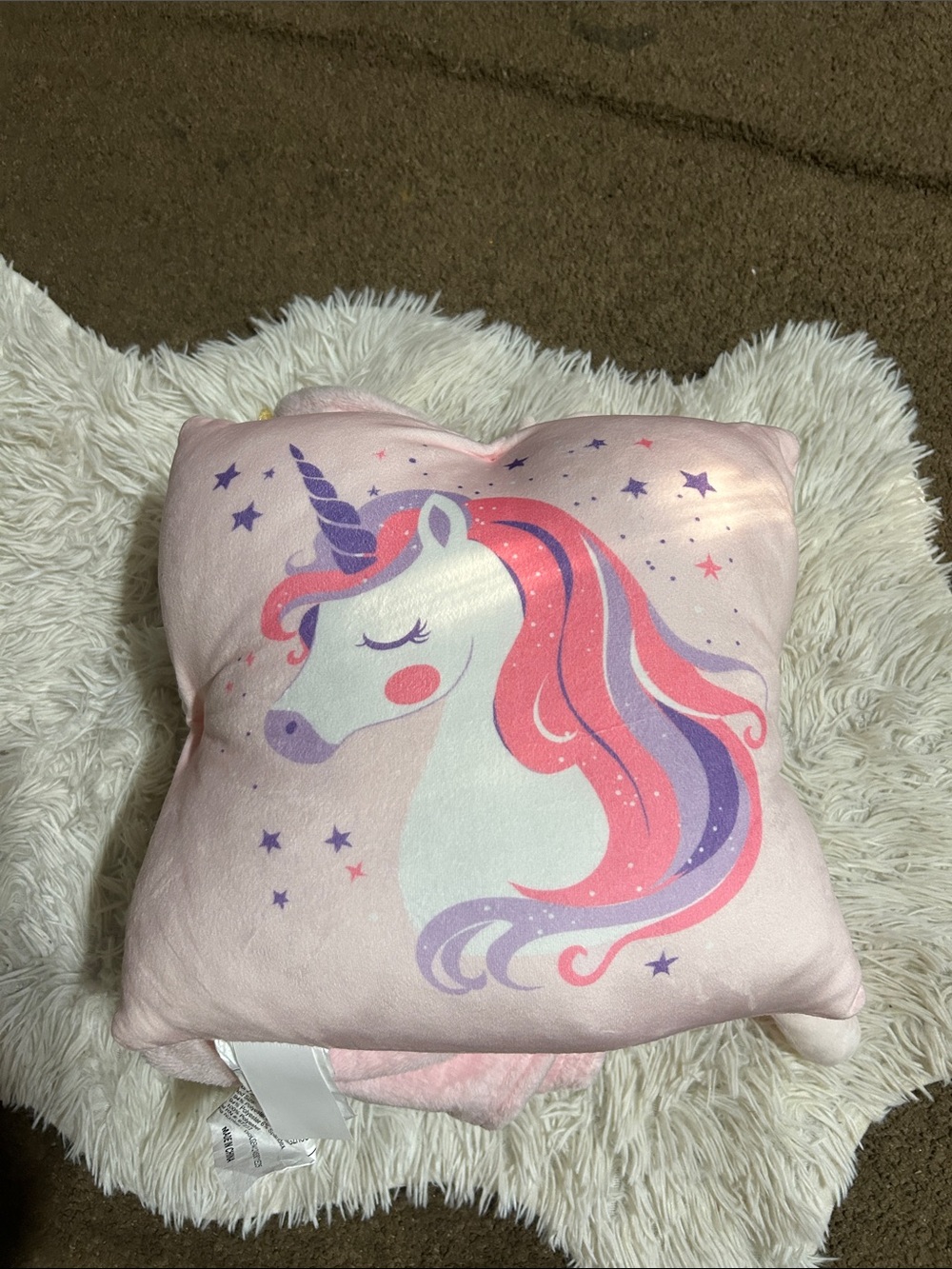 Pink Unicorn Throw Pillow
